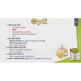 Sữa bột Colos Opti số 0,1 - 800g [Date mới nhất]