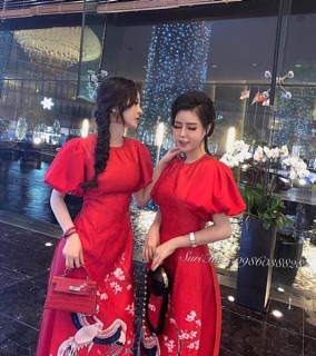 Sét áo dài gấm tay rộng ( không kèm quần)