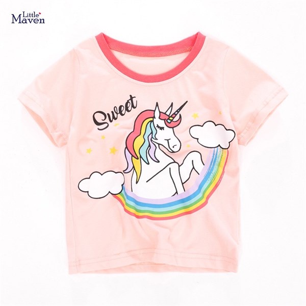 Áo thun hè cotton Pony cho bé gái 2-8 tuổi Mẫu mới 2022 - Little Maven Official Store