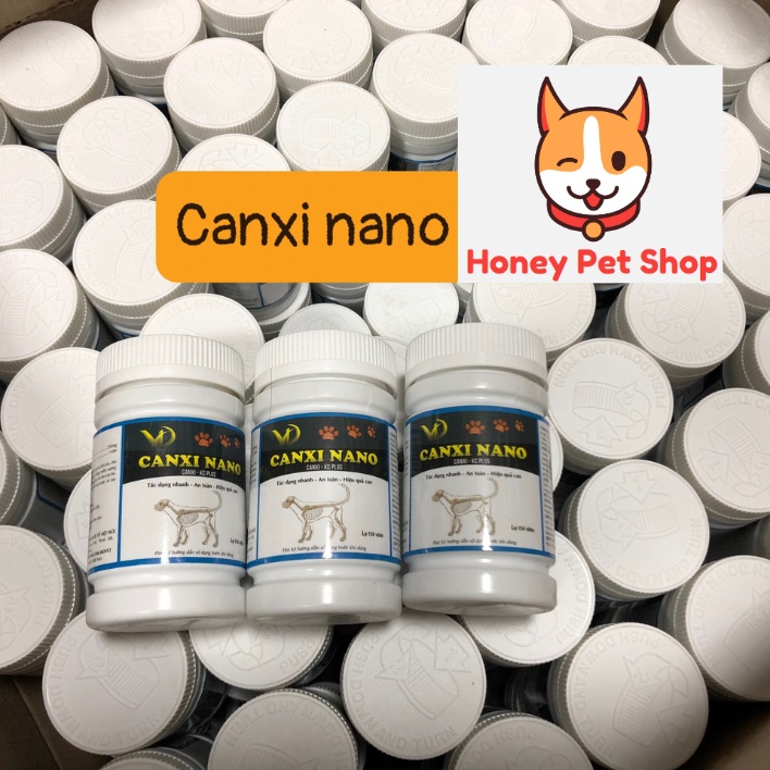 Canxi nano chó mèo cho chó bầu phục hồi bị hạ bàn tai cụp (150viên/lọ)-Honey Pet shop