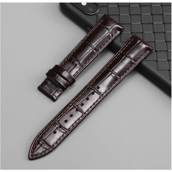 Dây đồng hồ Casio da bê vân cá sấu bóng có 3 màu cao cấp size 18/20/22mm TẶNG KÈM CHỐT