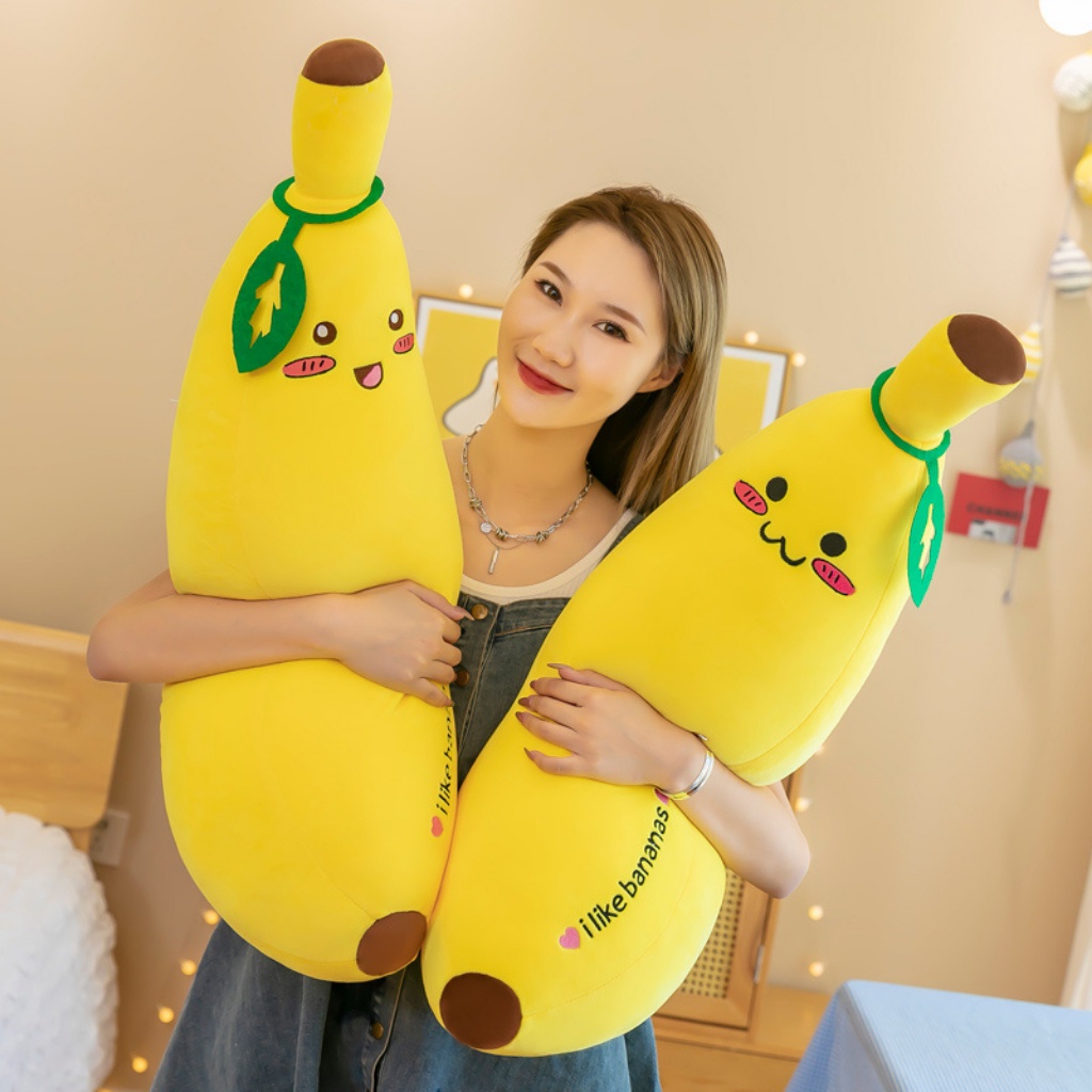 Gấu bông gối ôm hình quả chuối thú nhồi bông chất liệu mềm mại dễ thương SHOPBANDON