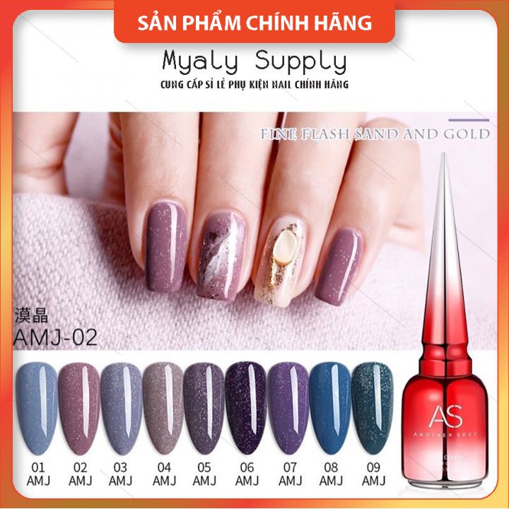Set Sơn Nhũ Giả Bột AS Chai Đỏ Nắp Nhọn 9 Chai Cao Cấp AMJ SP000322