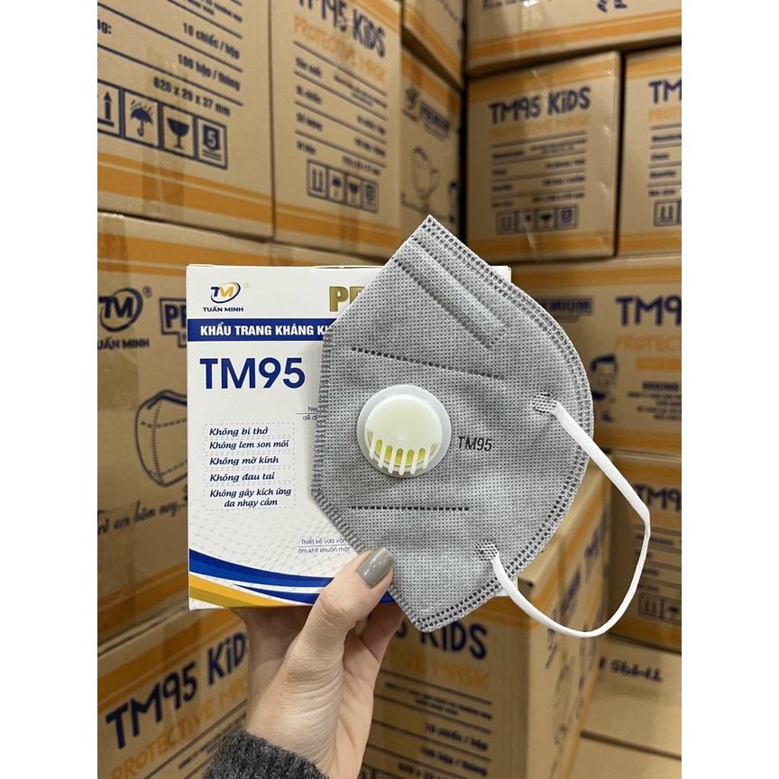 [Mã COSDAY giảm 8% đơn 150K] [Hộp 50 chiếc] Khẩu trang N95, TM95 có van thở - Kháng khuẩn, chống bụi mịn