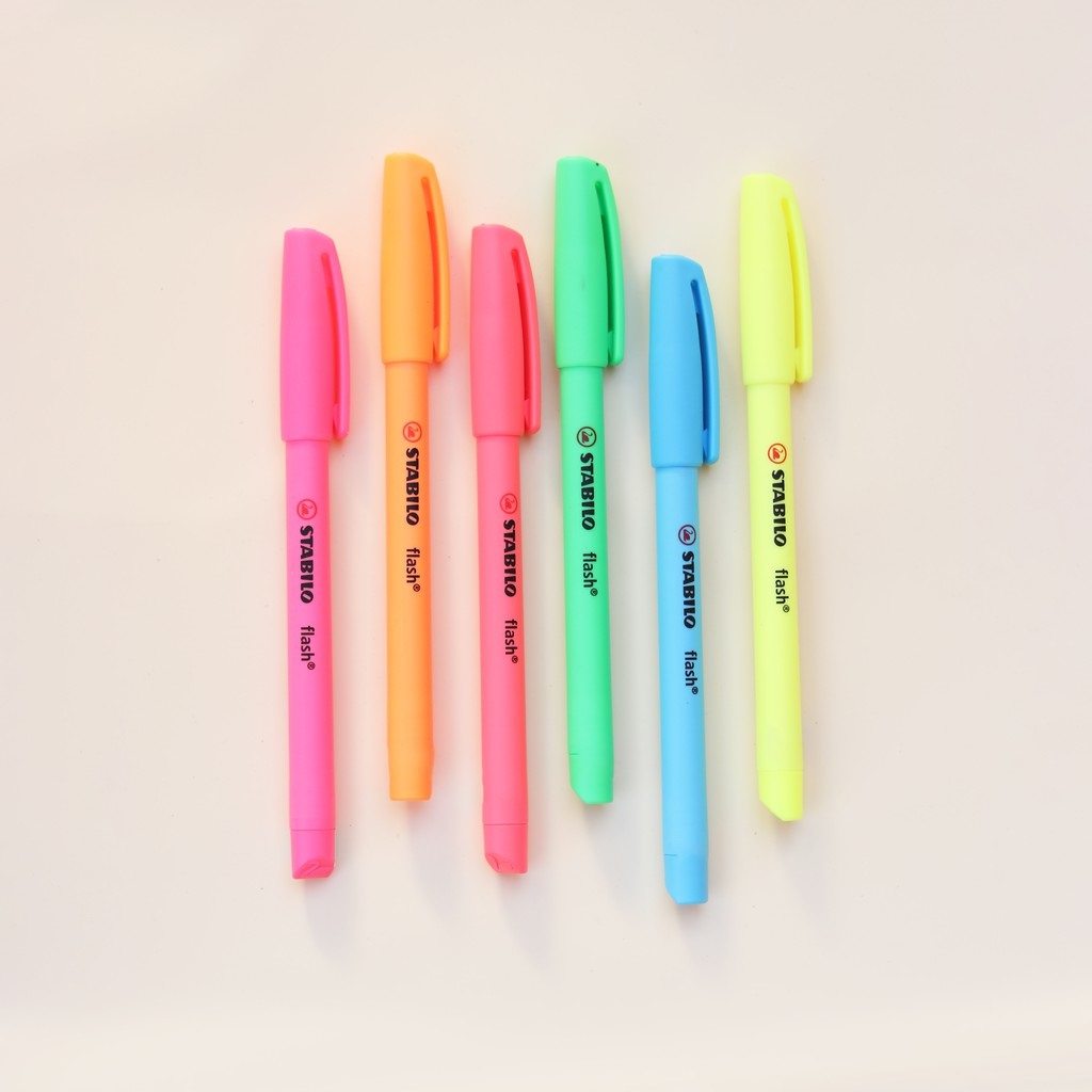 Combo 6 bút dạ quang Stabilo Flash Highlighter – UP.PENS Collection – Full Set