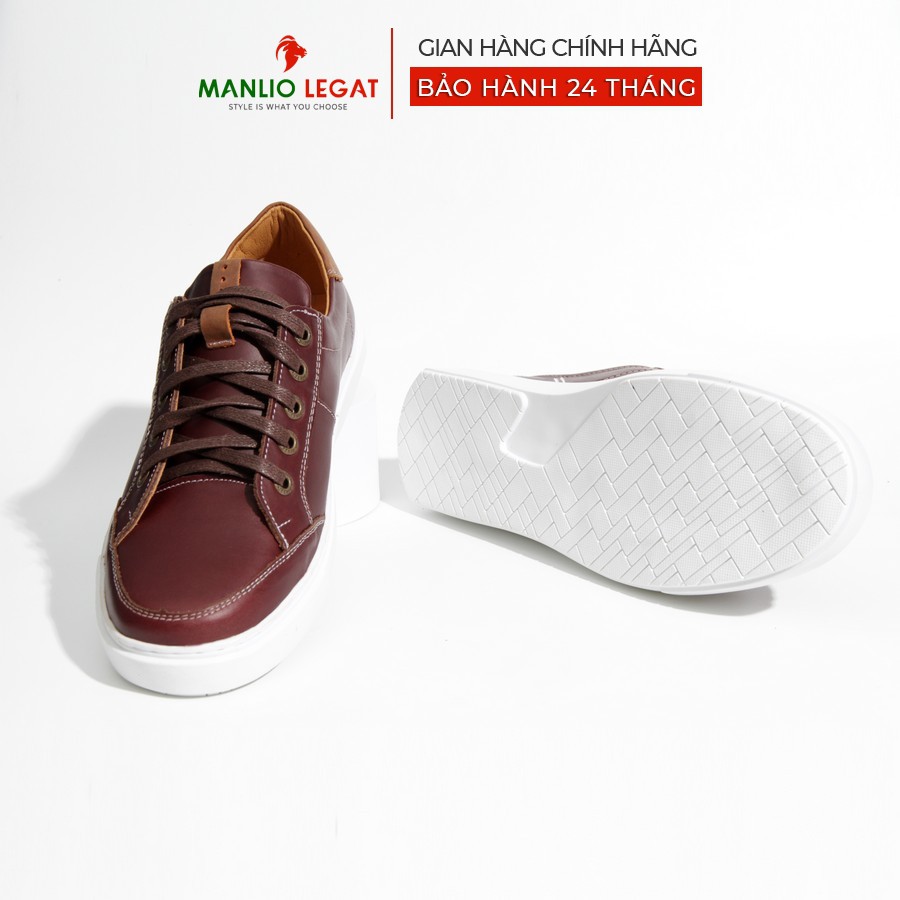 Giày Sneaker nam da thật Manlio Legat màu đỏ mận G4441-S