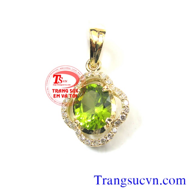 Mặt nhẫn , bông tai, dây xanh lá - peridot