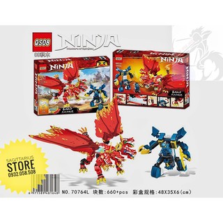 [Hot] Lego QS08-70764L Lắp Ráp Rồng Lửa 4 Đầu ( Có đèn , âm thanh - 660 Mảnh ) [ Có Sẵn ]