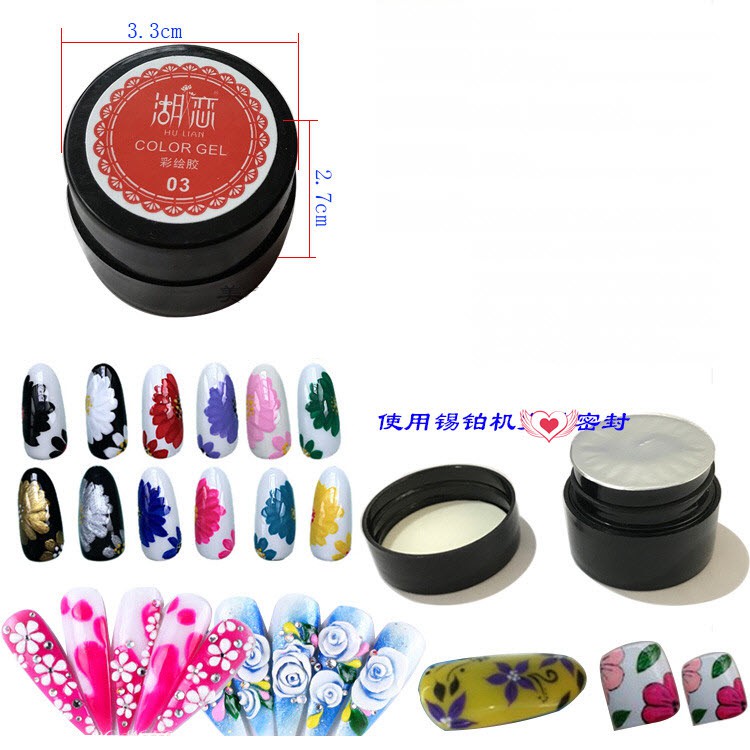 Sét Gel Vẽ Nổi Hulian Màu Đẹp Cực Chất Siêu Đặc 12 Màu