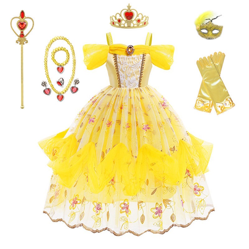 Đầm Hóa Trang Công Chúa Belle Trong Phim Người Đẹp Và Quái Vật TSBBQ03 Cho Bé Gái