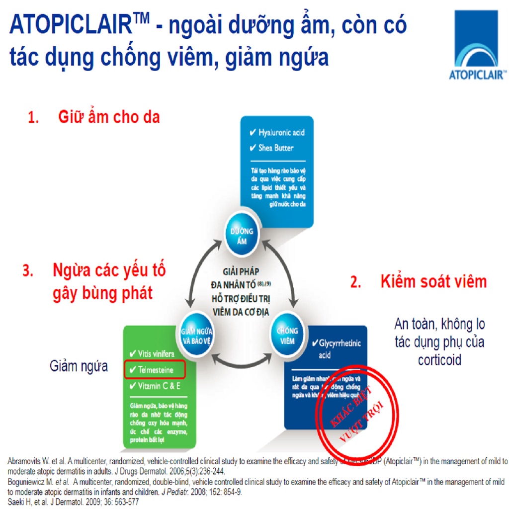 Atopiclair Cream Dưỡng ẩm, giảm ngứa, giảm hăm cho bé Chính hãng