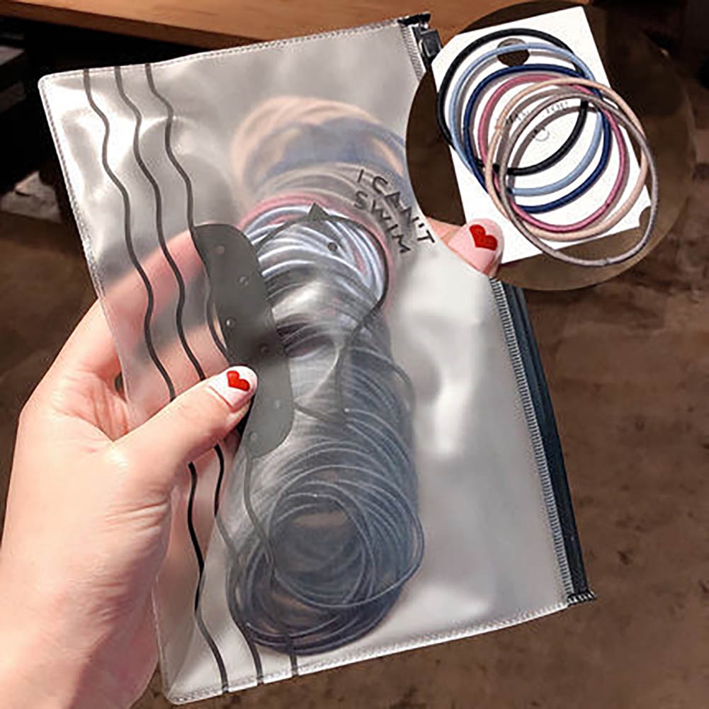 (Hàng Mới Về) Set 100 Dây Buộc Tóc Co Giãn Thời Trang Cho Nữ