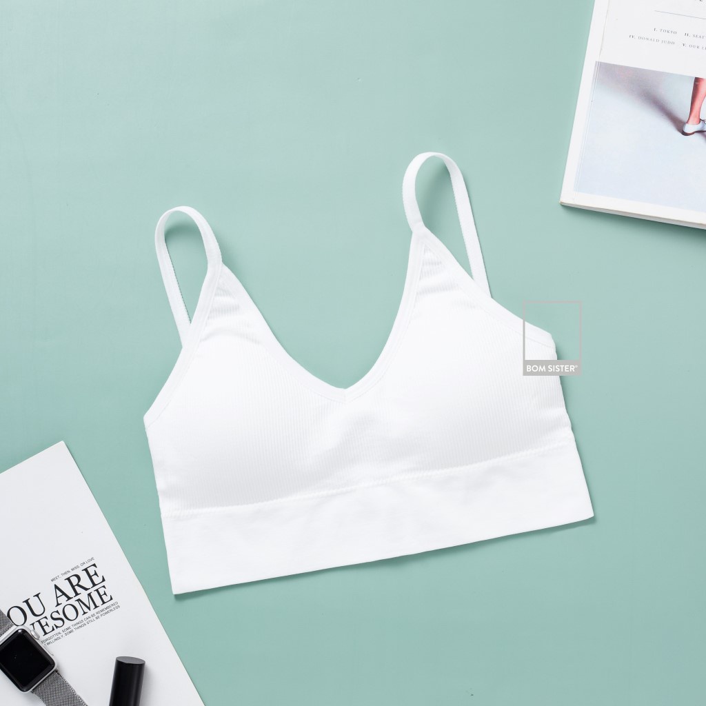 [Mã FAFRINW11 giảm 8% đơn 99K] Áo lót thể thao mút mỏng croptop khoét lưng màu trơn nâng ngực tự nhiên BOM SISTER BR367 | BigBuy360 - bigbuy360.vn