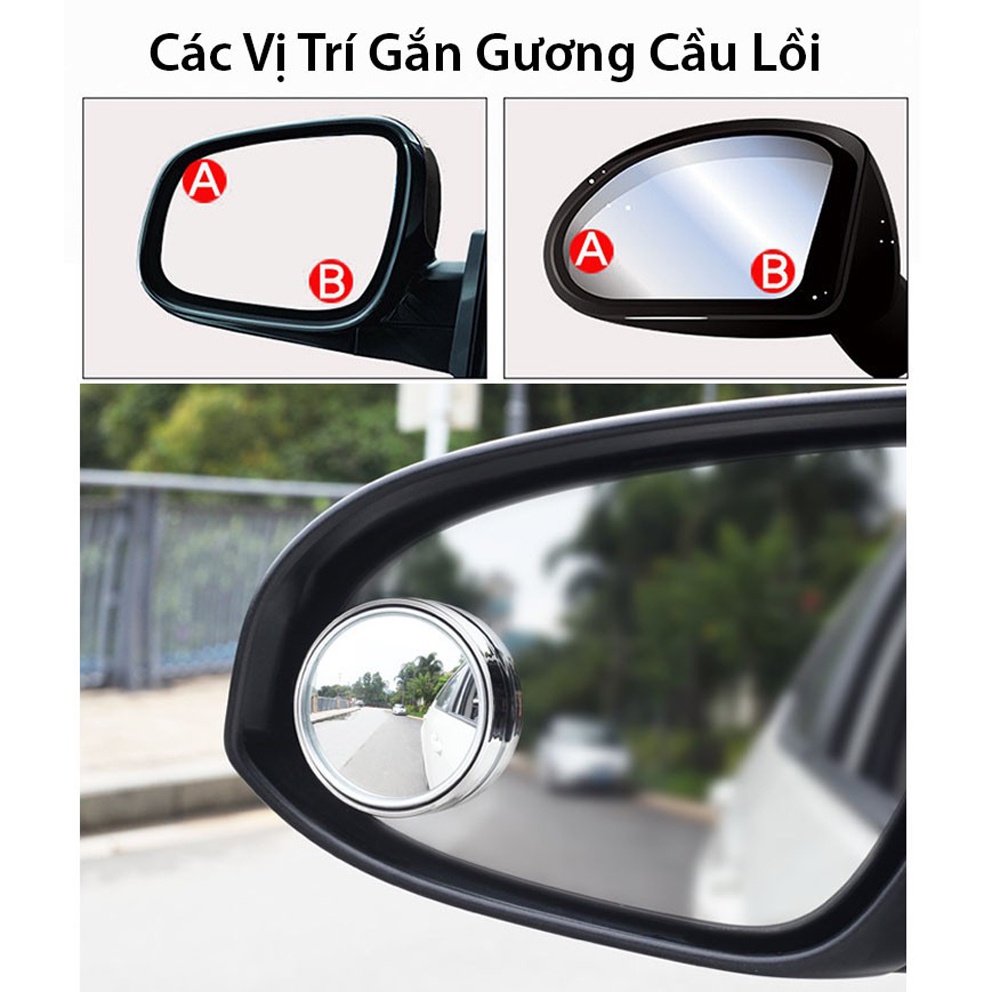 Gương cầu lồi soi điểm mù dành cho xe hơi có thể điều chỉnh góc nhìn rộng giá siêu tốt