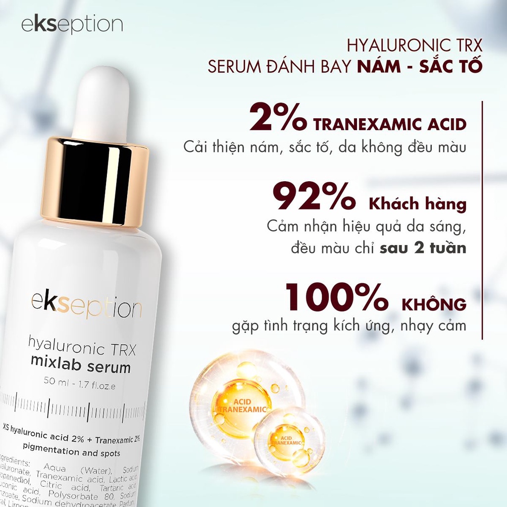 Tinh Chất Sáng Da, Mờ Nám EKSEPTION Hyaluronic TRX 50ml