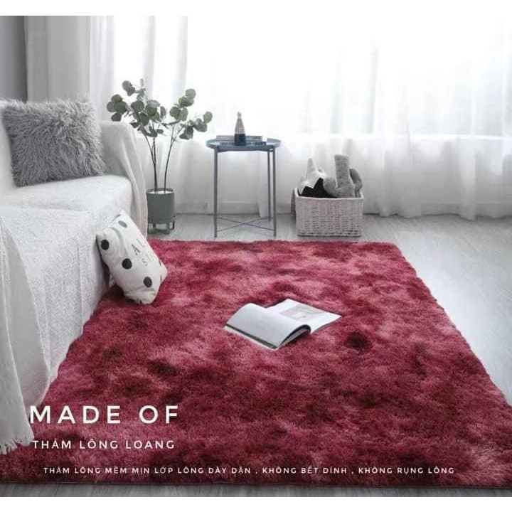 Thảm lông trải sàn thảm lông Decor bản to 1m6x2m loại cao cấp lông dài mềm mượt k rụng