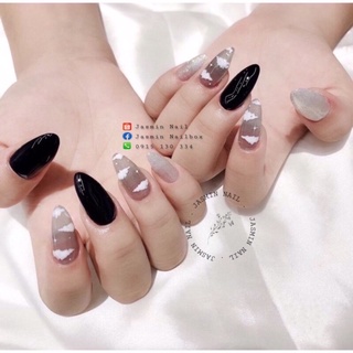 [Mã NHUQAD giảm 10% đơn 100k] [NAIL BOX] Nailbox móng úp thiết kế sẵn mẫu đen mây