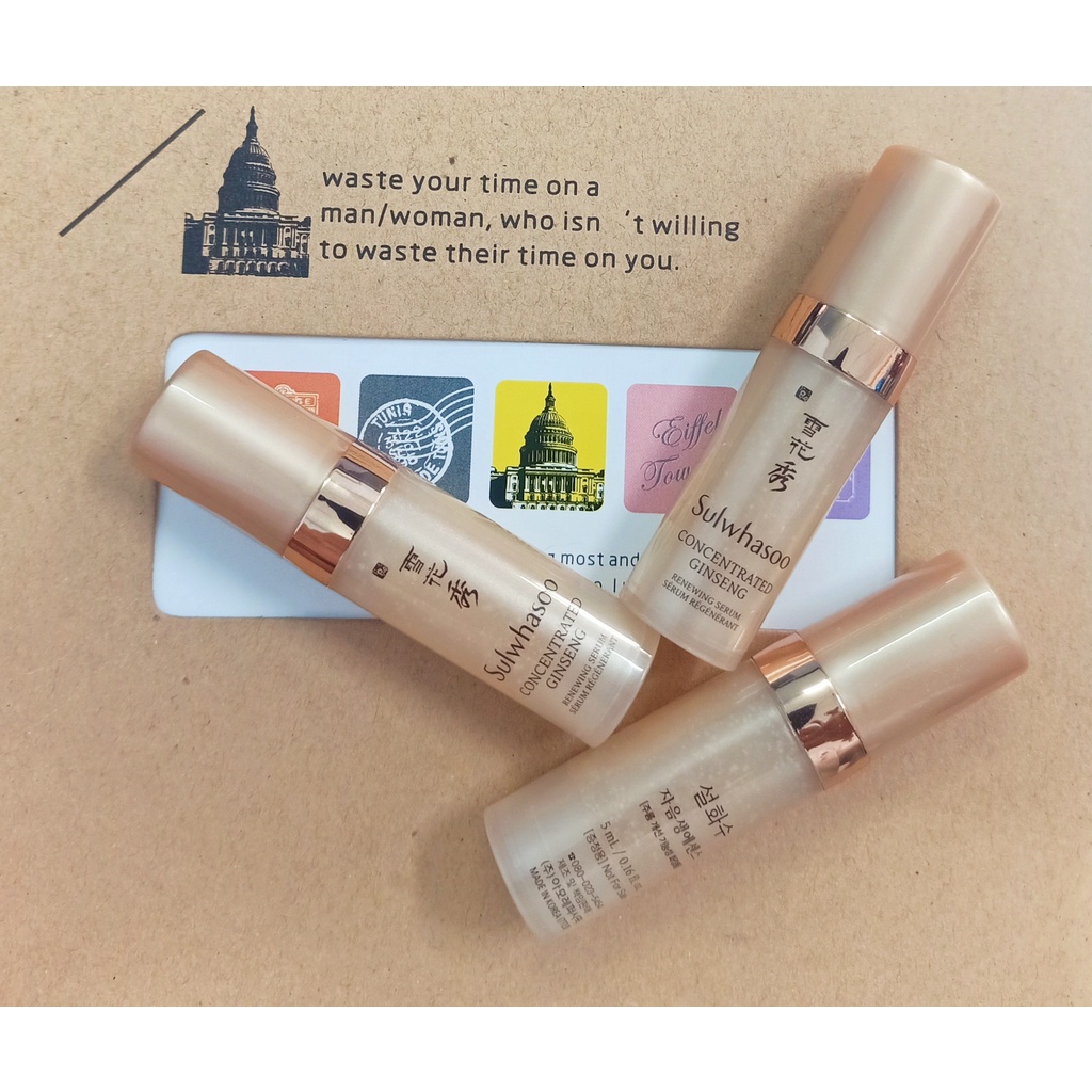 Serum nhân sâm SULWHASOO CONCENTRATED GINGSENG RENEWING SERUM 5ML, tinh chất dưỡng trẻ hóa da mạnh mẽ, giúp da săn chắc