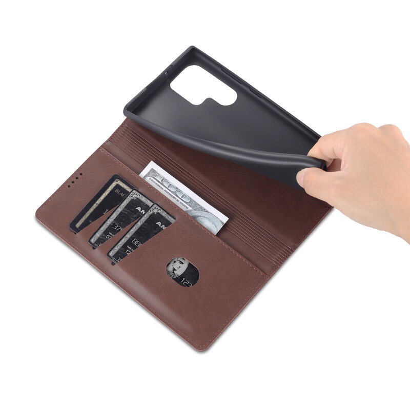 Bao da điện thoại nắp gập từ tính kiểu ví thời trang sang trọng cho SAMSUNG GALAXY S22 ULTRA S22+ S22 PLUS