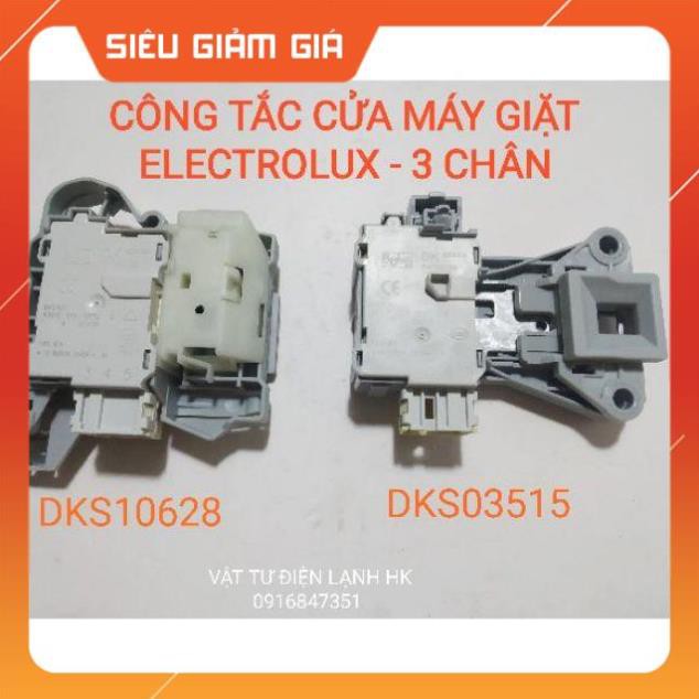 Công tắc khoá cửa máy giặt Electrolux 3 chân inverter Khóa cửa MG Elec in DKS10628 DKS03515 vuông dẹt