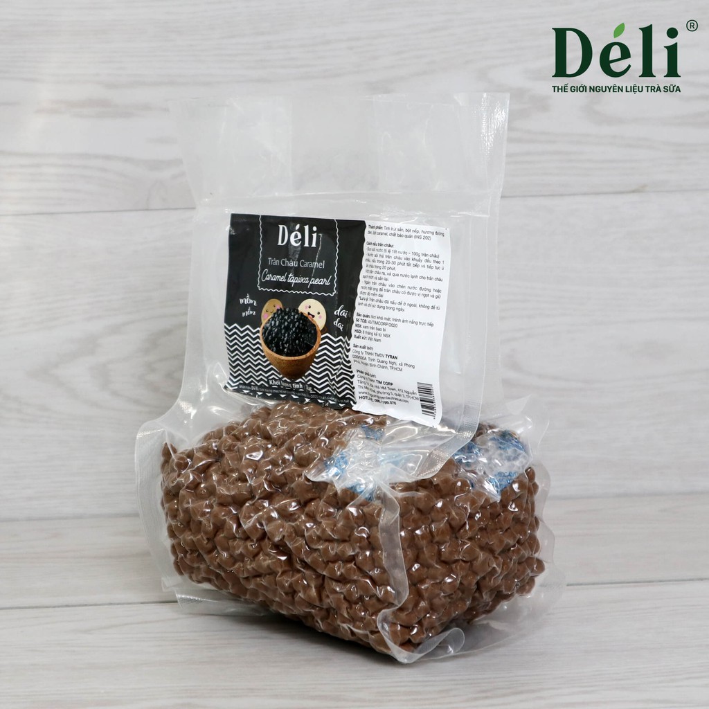 Trân châu đen Caramel Déli [Freeship xtra] TRÂN CHÂU ĐEN (1kg) Dai dai thơm thơm - Nguyên liệu pha trà sữa