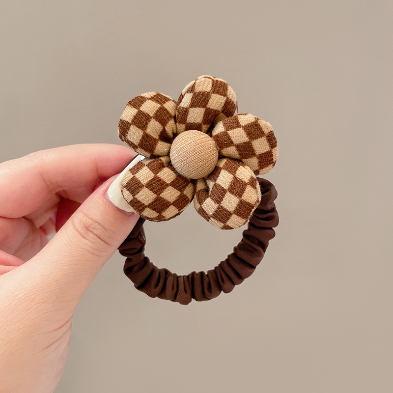 Bộ Dây Buộc Tóc Vải Bông Họa Tiết Hoa Dễ Thương Dành Cho Bé Gái