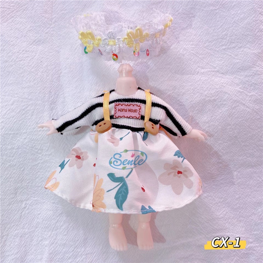 Set đầm búp bê BJD OB11 cỡ 16cm tỉ lệ 1/12 thích hợp làm quà tặng cho bé gái