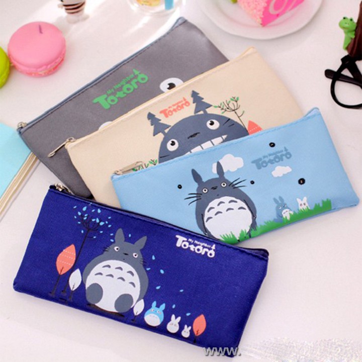 Túi đựng bút Totoro Cute vải dù canvas cao cấp