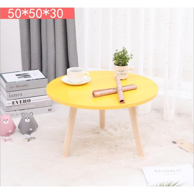 [ SALE SẬP SÀN] Bàn trà sofa/cafe ngồi bệt hiện đại chân gỗ sồi( trắng/vàng) GP74