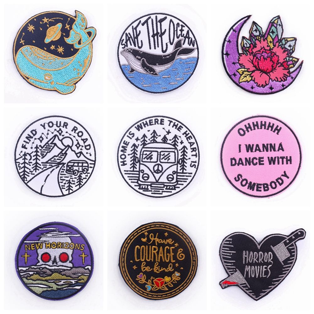 Miếng vá may ủi YIYU bằng vải thêu họa tiết đa dạng trang trí quần áo DIY