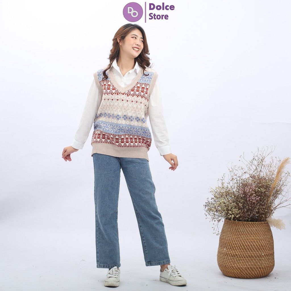 Áo len gile thổ cẩm phong cách thời trang thu đông ấm áp - Dolce | BigBuy360 - bigbuy360.vn