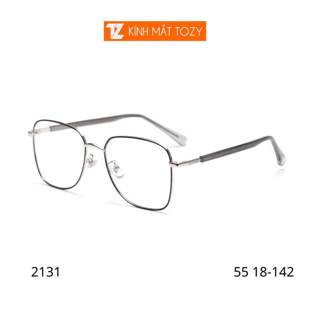 Gọng kính cận nam nữ chính hãng TOZY mắt đa giác giả cận thời trang - 2131