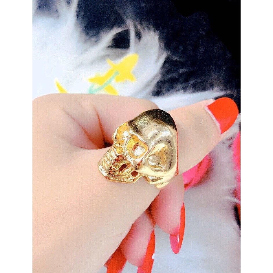 Nhẫn Nam Hình Đầu Lâu Mạ Vàng 24K ( 01 Chiếc ) - Tặng Kèm Hộp Trang Sức - Bao Đổi Trả Trong 07 Ngày
