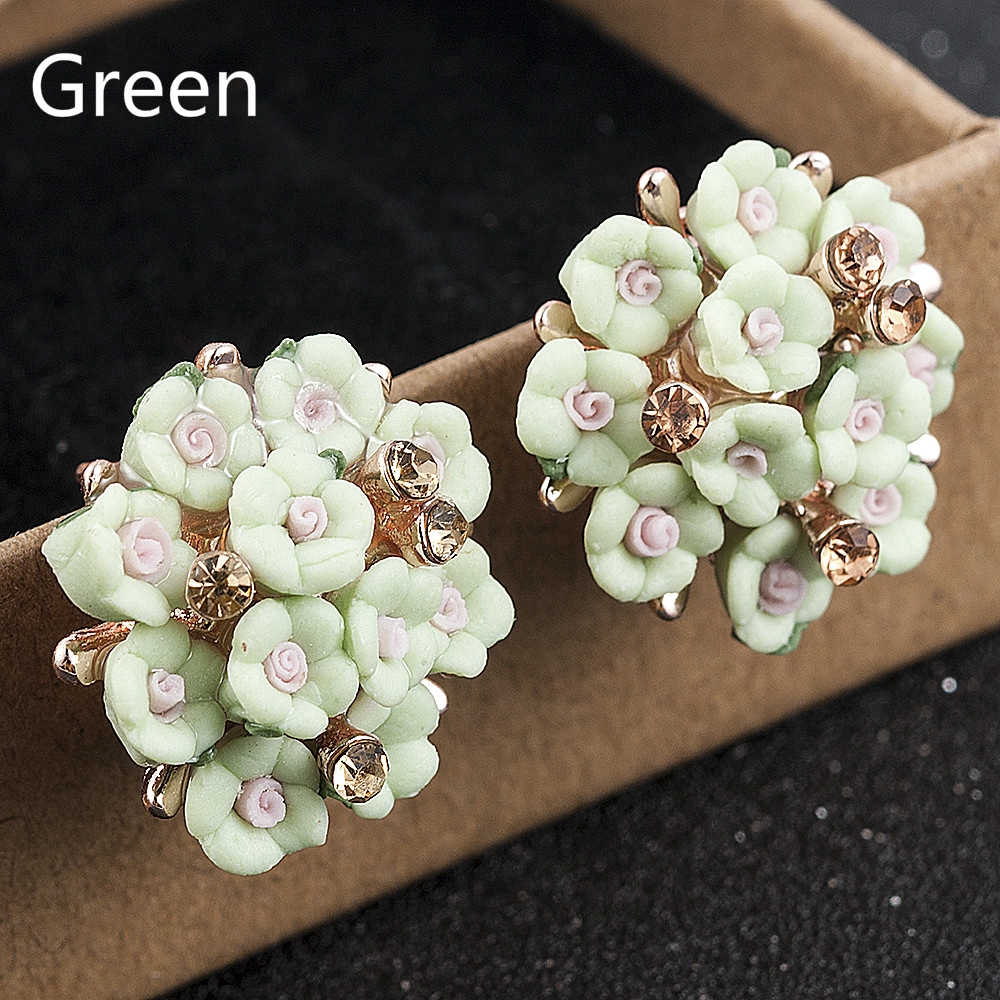 Bông tai hoa sứ phong cách Hàn Quốc dễ thương