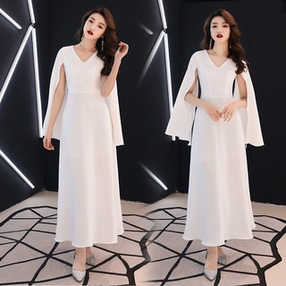 Váy xòe dáng dài tay xẻ tay cho người béo mập