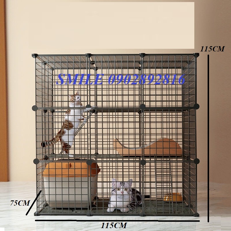 [TẶNG MÓC CHUỒNG] COMBO CHUỒNG, LỒNG LẮP GHÉP LƯỚI THÉP LOẠI LỚN BIGSIZE CHO CHÓ MÈO THÚ CƯNG ĐA NĂNG