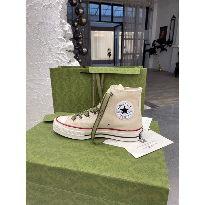 giày vải cao cổ dây buộc converse gucci GG GC cho cả nam và nữ