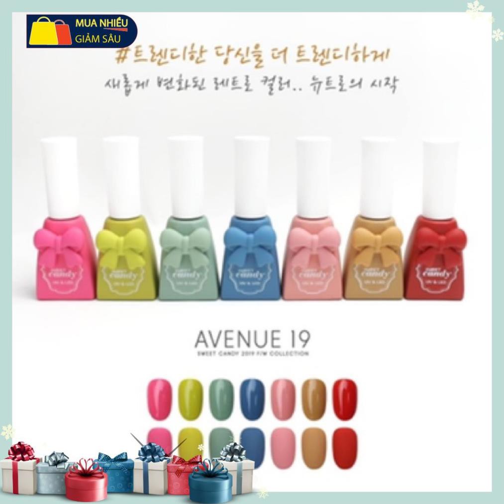 Set sơn gel 7 màu Sweet Candy Nail Hàn quốc Bộ sưu tập AVENUE 19 cao cấp