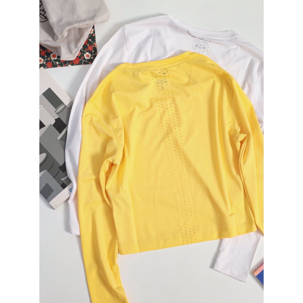 Áo Thun Croptop Nữ Dài Tay Lazer Tập Gym, Yoga CH113