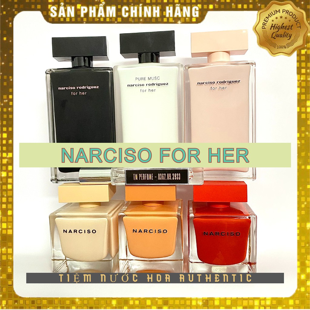 [Mẫu thử] Nước hoa Narciso Rodriguez for her l EDT l Pure Musc l EDP l Poudree l Ambree l Rouge chính hãng 10ml