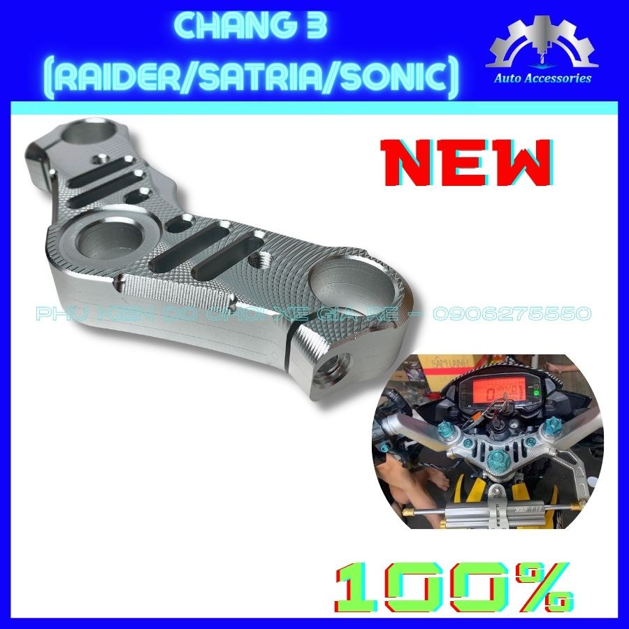 Chảng 3 Raider Satria Sonic, Nhôm CNC nguyên Khối - Cứng Cáp chắc chắn, đường nét sắc xảo