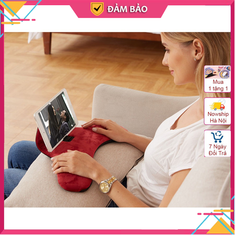Giá đỡ điện thoại nỉ nhung mềm mại giúp bạn rảnh tay, Kẹp điện thoại kiêm gối tỳ tay thông minh