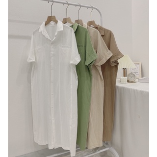 [SM24-DN] Váy Sơmi Suông Basic Chất Thô Cara Mềm Mịn March.Clothes