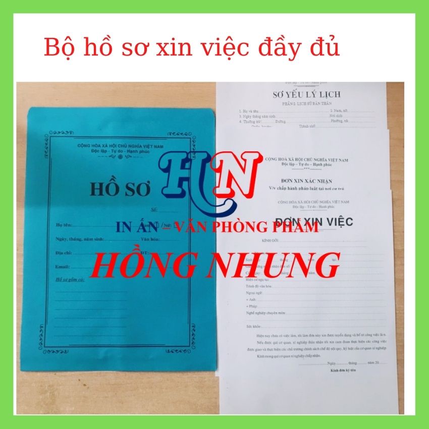 Combo 5 Bộ Hồ Sơ Xin Việc Đầy Đủ, Khổ F4, Màu Vàng/ Khổ A4 Đủ Màu Giúp Lưu Trữ Hồ Sơ Của Bạn Khi Đi Xin Việc