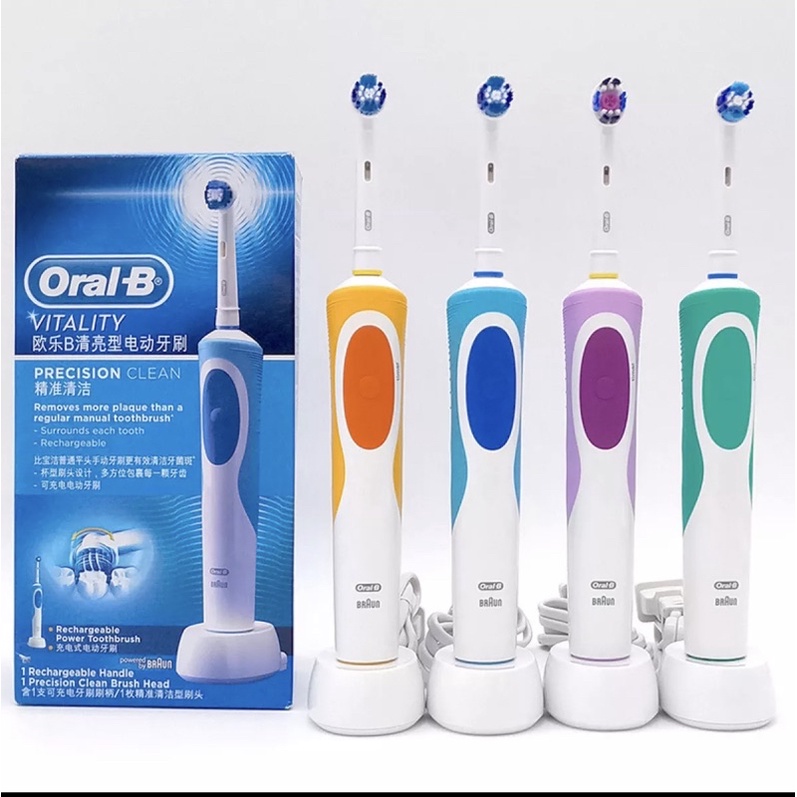 Bàn chải điện oral b D12 Vitality, bàn chải đánh răng sạc điện hẹn giờ 2 phút