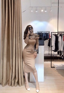 ĐẦM LEN BODY PHA LƯỚI bánh bèo