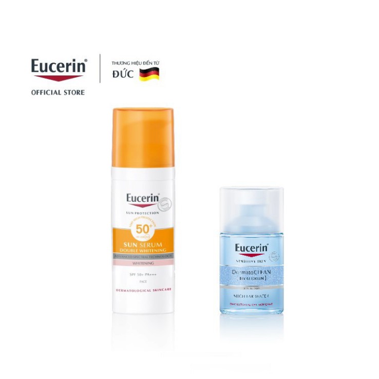 [Mua 1 tặng 1]Kem chống nắng Eucerin Double Whitening Serum SPF50+ -87997 Tặng 1 Tẩy trang Eucerin Dermato Clean-83581