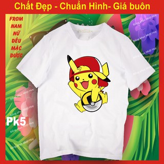 áo thun pikachu 4, chất đẹp bao đổi trả