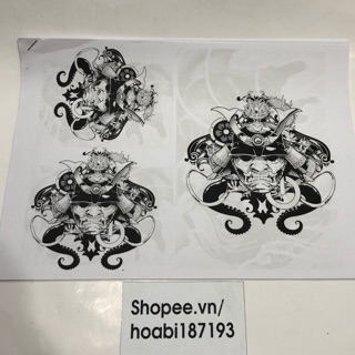 Mẫu hình xăm gợi ý:mẫu mặt quỷ đen trắng