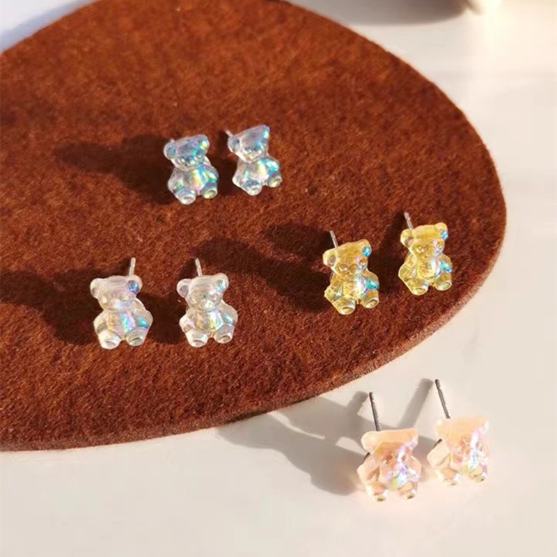 Bông tai gấu mini nhiều màu sắc thời trang phong cách Hàn Quốc cho nữ
